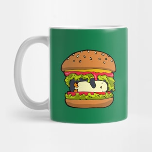 Penguin hiding in a burger Mug